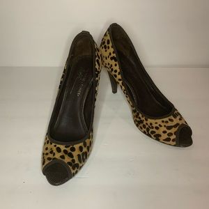 Donald J Pliner Leopard Pony Hair Peep Toes